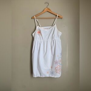 Cacique Sleepwear Intimates White Cotton Print Babydoll Dress Size 18/20